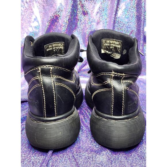 Rare Vtg Made in England Black Lace Up Classic Chunky Doc Dr Martens Sz 5 - Picture 5 of 8